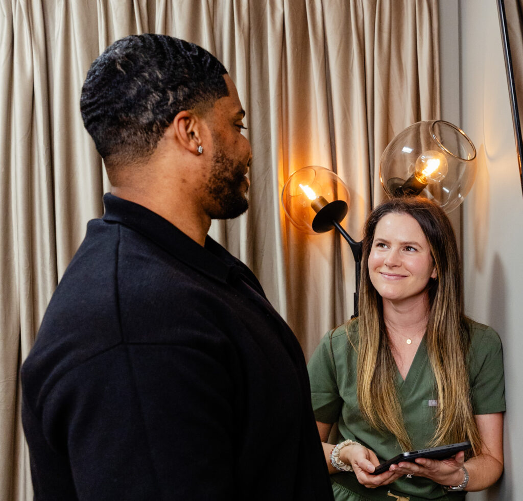 A man and a woman learn how to lose belly fat in Denville